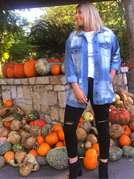 Dallas Oversized Distressed Denim Jacket