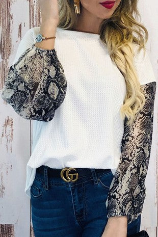 Desert Queen Snake Print Top