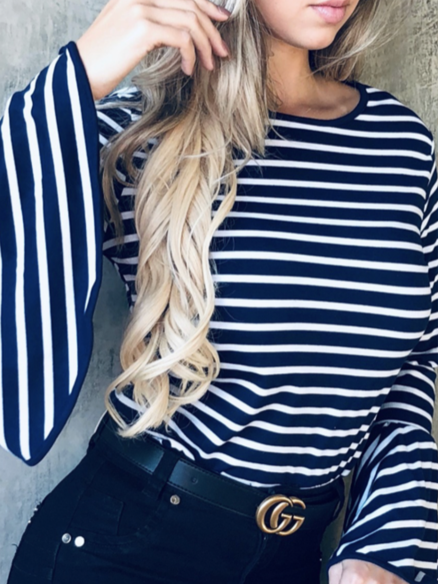 Leading Lady Bell Sleeved Striped Top