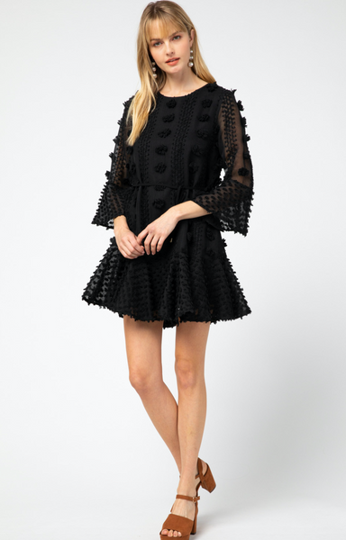 Sweet Dreams Black Flounce Dress
