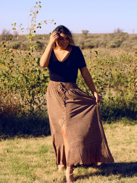 Windy City Leopard Maxi Skirt