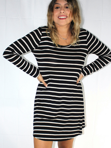 Black & White Piko Dress