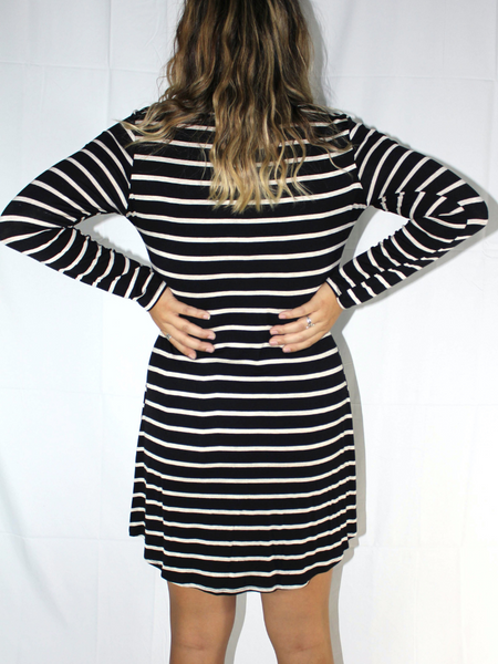 Black & White Piko Dress