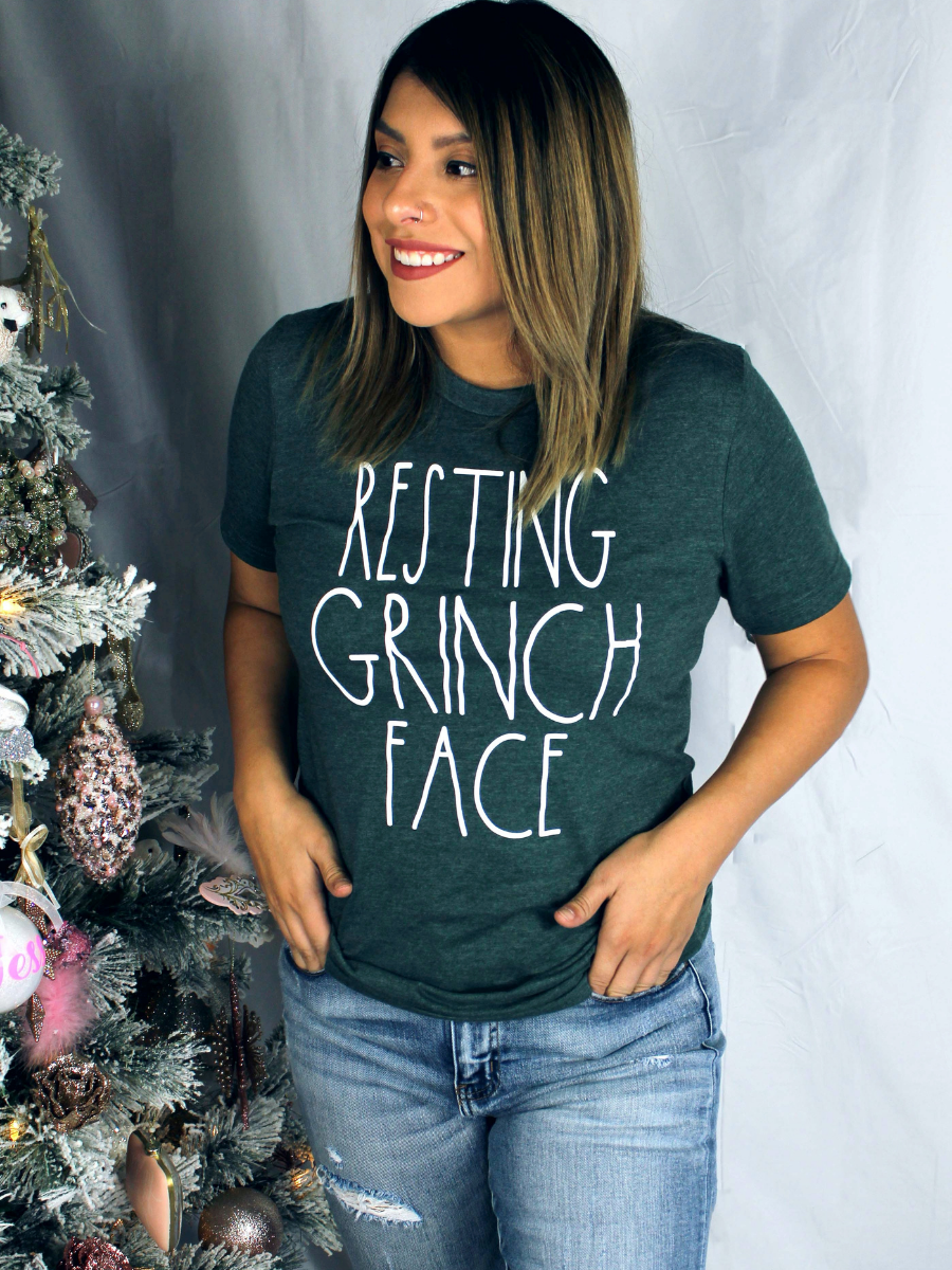 Resting Grinch Face Graphic Tee