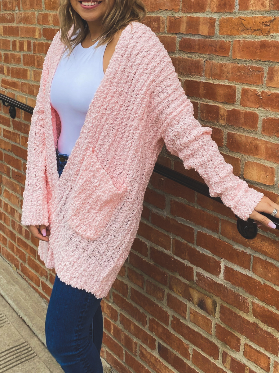 Blushing Ribbed Cardigan